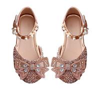 Scarpe Glitter Bambini Ragazze - Principesse Scarpe Ragazze Scarpe Da Balletto Con Fiocco A Punta Vestiti Scarpe Da Danza Con Cinturino Alla Caviglia Antiscivolo Suole Ragazze Scarpe, Colore: rosa