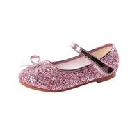 Scarpe glitterate ragazze principesse scarpe ballerine ragazze bambini ballerine glitter Mary Jane scarpe piatte sandali di cristallo sandali di nozze festa bambini scarpe da ragazza, Colore: rosa