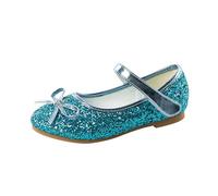 Scarpe glitterate ragazze principesse scarpe ballerine ragazze bambini ballerine glitter Mary Jane scarpe piatte sandali di cristallo sandali di nozze festa bambini scarpe da ragazza, Blu, 31 EU