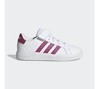 adidas Grand Court Elastic Lace And Top Strap Shoes, Scarpe da Tennis, Cloud White/Real Magenta/Cloud White, 35 EU