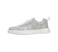 Scarpe Grigio Platform Bianche per Visite Ai Borghi Storici | Passeggiate Tra Mura Antiche E Negozi Artigianali Scarpe Da Ginnastica Platform Per Donna In Pizzo Traforato Motivo