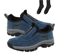 Scarpe Ideacloth for donna o uomo, slip-on ortopediche, scarpe da passeggio con punta larga, sneakers comode, traspiranti e impermeabili con suola antiscivolo(Dark blue,5 Wide)