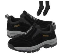 Scarpe Ideacloth for donna o uomo, slip-on ortopediche, scarpe da passeggio con punta larga, sneakers comode, traspiranti e impermeabili con suola antiscivolo(Black,5.5 Wide)