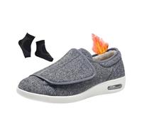 Scarpe Il Piede Diabetico, Scarpe Invernali da Uomo in Caldo Pile Foderate in Pelliccia Ortopediche Regolabili per Diabetici, Comode Extra Larghe Recupero(Light Gray,37 EU)