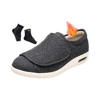 Scarpe Il Piede Diabetico, Scarpe Invernali da Uomo in Caldo Pile Foderate in Pelliccia Ortopediche Regolabili per Diabetici, Comode Extra Larghe Recupero(Dark Gray,40 EU)