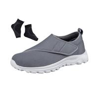 Scarpe Il Piede Diabetico, Scarpe per Diabetici Traspiranti Regolabili, con Cuscino d'Aria per Uomo, Comfort Ortopedico Antiscivolo Che Favorisce L'ingrossamento E L'allargamento(Dark Gray,35 EU)
