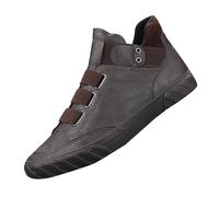 Scarpe impermeabili da uomo UK, scarpe morbide in tinta unita traspiranti con fondo piatto scarpe sportive casual comode stivali slip on middle top per il tempo libero scarpe leggere antiscivolo, Caff