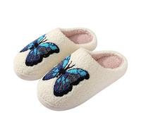 Scarpe in cotone invernale - Scarpe antiderapant da donna carine pantofole per la casa delle donne comode pantofole invernali tutto compreso spesso spesso pantofole da interno leggere, bianco, 36 EU