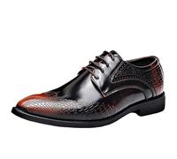 Scarpe in pelle da uomo, taglie grandi, con lacci, stile vintage, antiscivolo, leggere, classiche, per il tempo libero (taglie 38-48), marrone, 39 EU