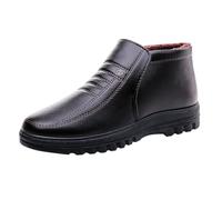 Scarpe in pelle di moda per gli uomini di inverno derby in pelle calda imbottita High Top maschio papà stivali di cotone per ufficio d'affari Walking Brogue matrimonio, Caff, 42.5 EU