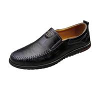 Scarpe in pelle nera da uomo scarpe casual slip-on sicurezza vita quotidiana scarpe da passeggio comode scarpe sportive piedi larghi scarpe da lavoro eleganti e belle scarpe basse, Nero , 40 EU