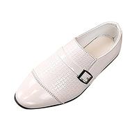 Scarpe in pelle per bambini, da sposa, da sera, basse, per bambini, per le prestazioni, per il tempo libero, per cosplay, per feste, bianco, 25 EU