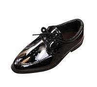 Scarpe in pelle per bambini, scarpe da sposa basse, scarpe da scuola, per cosplay, per feste, da sera, per il tempo libero, per bambini, in similpelle, Nero , 33 EU