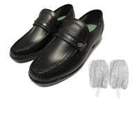 Scarpe in pelle per Michael J Space Moon Slide Step Practice Dance Shoes con calzino adulto bambino, Nero , 42 1/3 EU