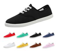 Scarpe in tela da donna, piatte, leggere, da corsa, da corsa, da campo, in tela, morbide, in tinta unita, per il rientro a scuola, attività all'aperto, corsa, passeggiate, pendolarismo, palestre
