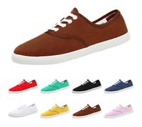 Scarpe in tela da donna, piatte, leggere, da corsa, da corsa, da campo, in tela, morbide, in tinta unita, per il rientro a scuola, attività all'aperto, corsa, passeggiate, pendolarismo, palestre