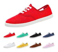 Scarpe in tela da donna, piatte, leggere, da corsa, da corsa, da campo, in tela, morbide, in tinta unita, per il rientro a scuola, attività all'aperto, corsa, passeggiate, pendolarismo, palestre
