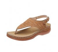 Scarpe in tela da donna rosso sandali donna con zeppa e punta a clip, suola spessa, tinta unita, comode, leggere scarpe da donna 38 nuovo, marrone, 43 EU
