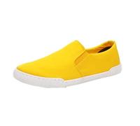 Scarpe in tela unisex da uomo e donna, slip-on casual, basse, leggere, comode, scarpe da ginnastica classiche, stile retrò, per il tempo libero, giallo., 42 EU