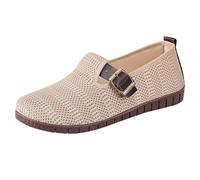 Scarpe in tessuto con imbottitura ad aria, scarpe da ginnastica a punta tonda in tessuto a rete, scarpe da ginnastica antiscivolo, scarpe da jogging e fibbia scarpe da fitness leggere, beige., 39 EU