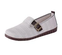 Scarpe in tessuto con imbottitura ad aria, scarpe da ginnastica a punta tonda in tessuto a rete, scarpe da ginnastica antiscivolo, scarpe da jogging e fibbia scarpe da fitness leggere, bianco, 39 EU