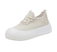 Scarpe in tessuto con imbottitura ad aria, scarpe da ginnastica eleganti Dirndl, scarpe da ginnastica antiscivolo, scarpe da jogging, cinghie e fibbia per attività sportive all'aria aperta, bianco, 35