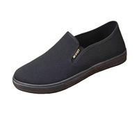 Scarpe in tessuto con suola piatta, scarpe da uomo, tinta unita, per il tempo libero, scarpe Kung-Fu,scarpe Taichi per uomo,Scarpe in tessuto cinese, scarpe per arti marziali cinesi in cotone, Nero