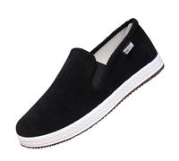 Scarpe in tessuto da uomo Loafer Estate Traspirante Leggero Slip On Scarpe Casual Cinese Tradizionale Stile Pechino Scarpe Outdoor Piatte Comode Scarpe Sportive,38.5-42 Eu, Nero , 41 EU