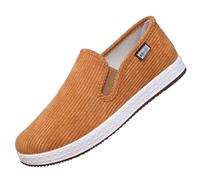 Scarpe in tessuto da uomo Loafer Estate Traspirante Leggero Slip On Scarpe Casual Cinese Tradizionale Stile Pechino Scarpe Outdoor Piatte Comode Scarpe Sportive,38.5-42 Eu, giallo., 42 EU