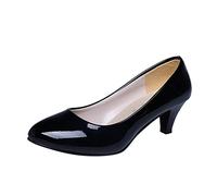Scarpe in vernice da donna, slip-on con tacco alto, scarpe da lavoro, tinta unita, classiche, scarpe da ufficio, temperamatite, scarpe da lavoro, scarpe da sposa, comode ed eleganti, Nero , 40 EU