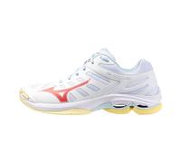 Scarpe indoor da donna Mizuno Wave Voltage 2 W White/Calypso Coral/Pale Banan EUR 37