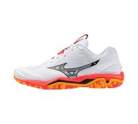 Scarpe da uomo per badminton/squash Mizuno Wave Stealth 6 - white/fiery coral2/citrus - Bianco (42)