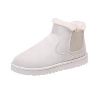 Scarpe Invernale Uomo Scarponcini Invernali Stivali Anfibi Donna Pioggia Gamba Larga Comode Eleganti Flock Bianco 38