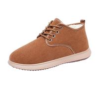 Scarpe invernali calde da donna, imbottite, antiscivolo, per attività all'aria aperta, per l'autunno, alla caviglia, leggere, con lacci, 02 caffè., 36 EU