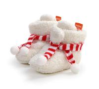 Scarpe invernali da bambino con suola morbida in pile foderato suola antiscivolo per primi passi nella stagione fredda, bianco, 0-6 mesi