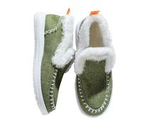 Scarpe invernali da donna foderate in pelliccia, a metà polpaccio, in pelle scamosciata, calde, soffici, da camminare, comode, termiche, antiscivolo, casual, per attività all'aperto, Verde, 40.5 EU