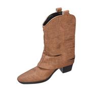 Scarpe invernali da donna Slouchy Boots Temperamatite Fold Over Cowboyboots con stivali a stiletto, stivaletti da donna, stivali invernali a mezza altezza, impermeabili, per donne e attività all'aria
