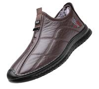 Scarpe invernali da uomo, antiscivolo, termiche, casual, comode, leggere, foderate in pelliccia, calde, per uso quotidiano, Marrone, 41 EU