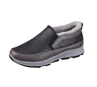 Scarpe invernali da uomo, calde, da neve, da uomo, impermeabili, da trekking, slipon, foderate in pile, per il tempo libero, antiscivolo, scarpe da ginnastica classiche e comode, Nero , 42 EU