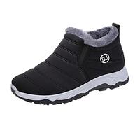 Scarpe invernali da uomo, foderate, da trekking, impermeabili, invernali, antiscivolo, per attività all'aria aperta, scarpe da ginnastica, Nero , 42 EU