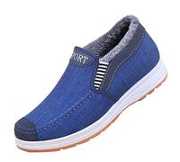 Scarpe invernali da uomo, imbottite, slipon, scarpe da trekking, invernali, calde, da lavoro, antiscivolo, scarpe da ginnastica, scarpe da neve, scarpe da attività all'aria aperta, taglia 39-44, Blu