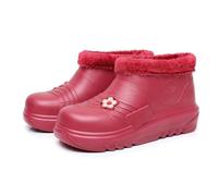 Scarpe invernali impermeabili da donna e uomo, in gomma termica, stivali invernali, caldi, antiscivolo, stivali invernali Outddoor leggeri, a mezza altezza, in pile, 3 rosso., 36 EU