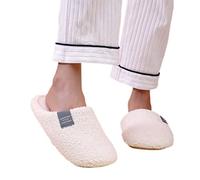 Scarpe invernali semplici interne calde in cotone per le donne, per la casa, antiscivolo, in cotone, per l'autunno e l'inverno, per le donne, per interni ed esterni, morbide, leggere, bianco, 37 EU