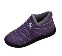 Scarpe invernali unisex imbottite, calde, impermeabili, invernali, da uomo e da donna, antiscivolo, leggere, senza lacci, scarpe da neve, viola scuro, 36 EU
