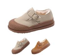Scarpe invernali unisex per bambini, con calda imbottitura, scarpe da ginnastica per bambini, scarpe da ginnastica per attività all'aria aperta, antiscivolo, per il tempo libero, marrone, 32