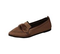 Scarpe larghe M da donna con punta a punta, tessuto a rete, comode, traspiranti, fiocco, maglia morbida, slipper, ballerine per matrimonio, business, plateau Sneaker da donna con glitter, marrone, 36