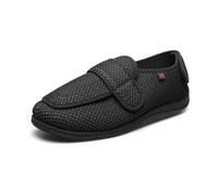 Scarpe Larghe per Diabetici Piedi Gonfi per Uomo Donna Comode Leggere Pantofole Ortopediche Pianta Larga con Adesivo a Strappo (Nero, Adulto, 37, Numero, Sistema Taglie Calzature EU, Larga)