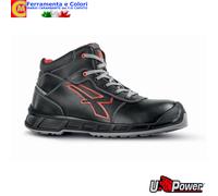 Scarpe Lavoro Antinfortunistica Alte U-Power STING Nero Antipioggia pelle fiore
