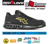 SCARPE ANTINFORTUNISTICHE CALZATURE LAVORO U-POWER FRANK ESD S1P SRC RED LEVE