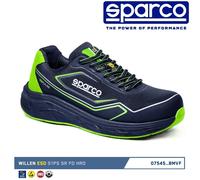 Sparco WILLEN, Scarpe Antinfortunistiche Professionali Unisex-Adulto, Blu Marine/Verde Fluo, 40 EU